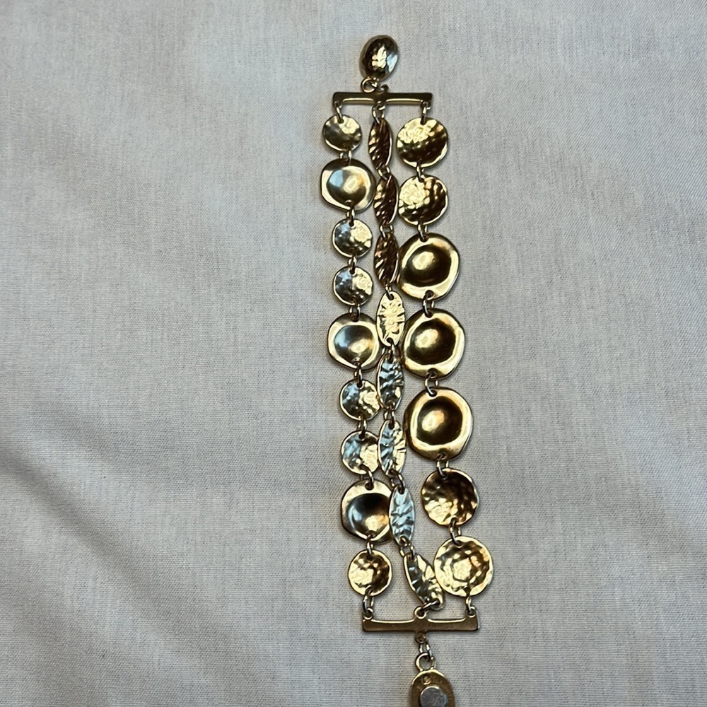Chunky Gold Bracelet | Multi Strand Statement | Magnetic Clasp | Bold Glam - Picture 5 of 9